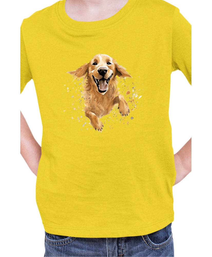 Детска Тениска Funny Dogs Breeds Golden Retriever 02