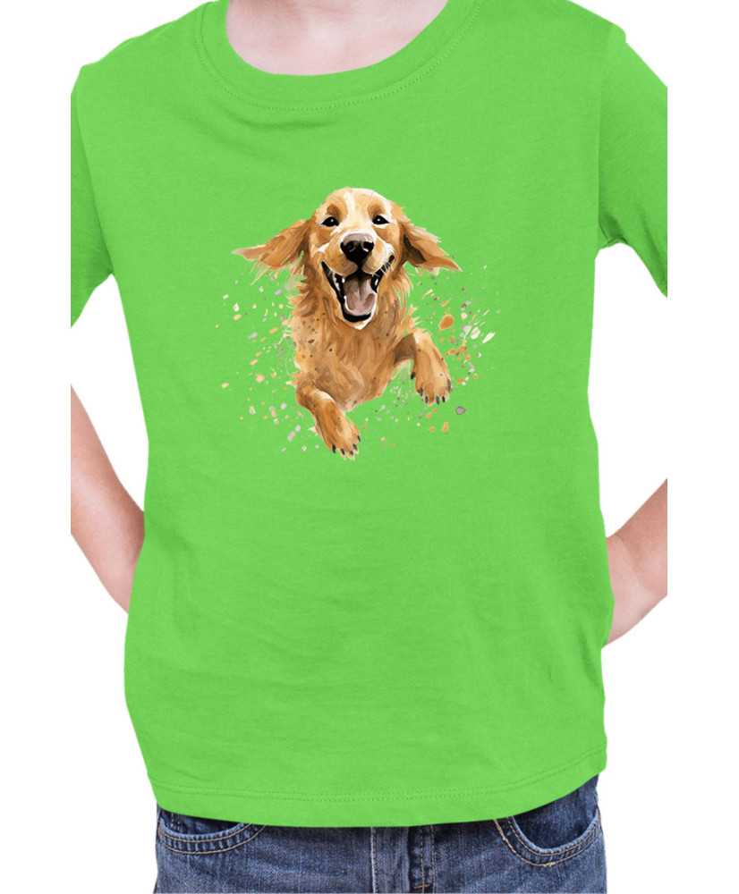 Детска Тениска Funny Dogs Breeds Golden Retriever 02