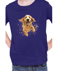 Детска Тениска Funny Dogs Breeds Golden Retriever 02