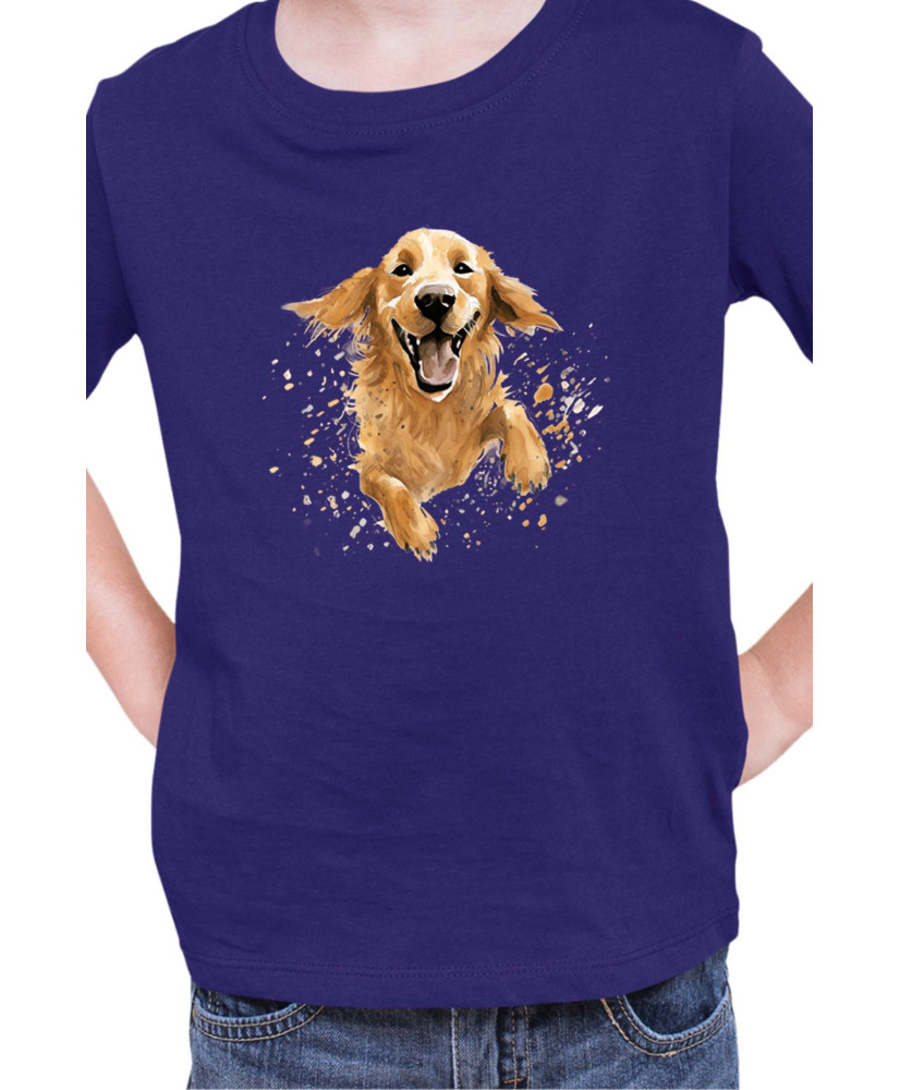 Детска Тениска Funny Dogs Breeds Golden Retriever 02