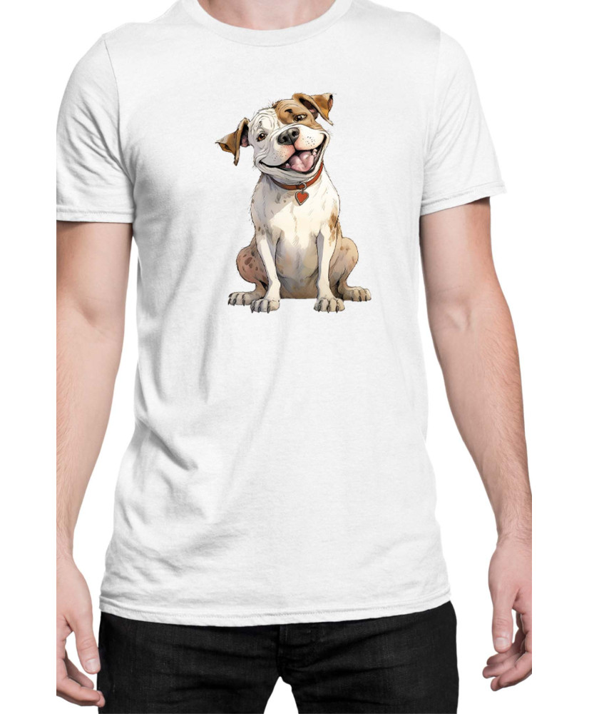 Мъжка Тениска Funny Dogs Breeds American Bulldog