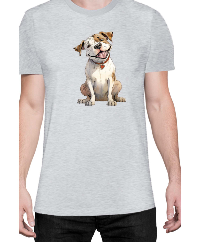 Мъжка Тениска Funny Dogs Breeds American Bulldog