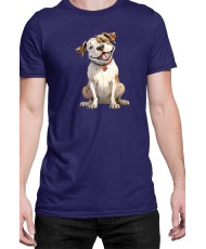 Мъжка Тениска Funny Dogs Breeds American Bulldog