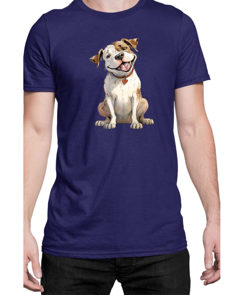 Мъжка Тениска Funny Dogs Breeds American Bulldog