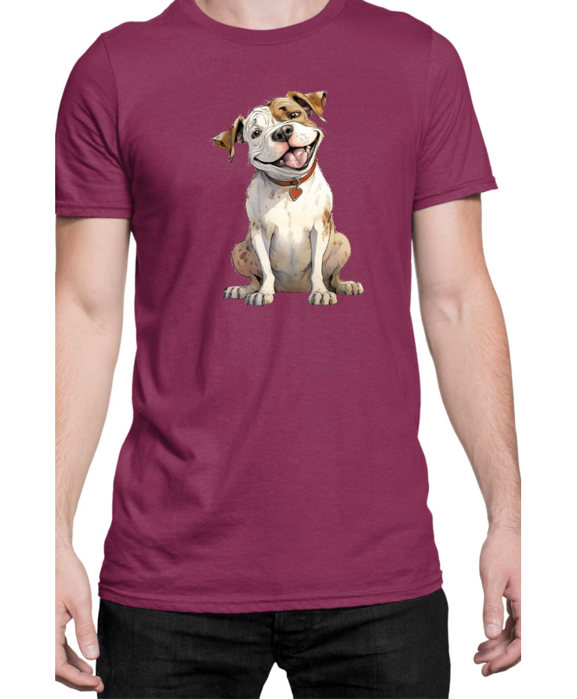 Мъжка Тениска Funny Dogs Breeds American Bulldog