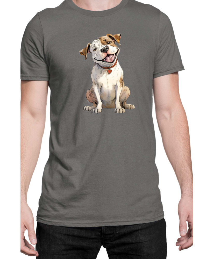 Мъжка Тениска Funny Dogs Breeds American Bulldog