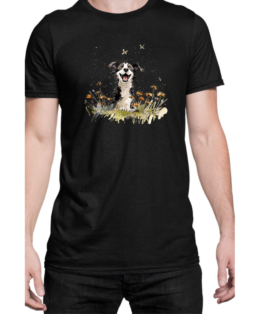 Мъжка Тениска Funny Dogs Breeds Border Collie 01