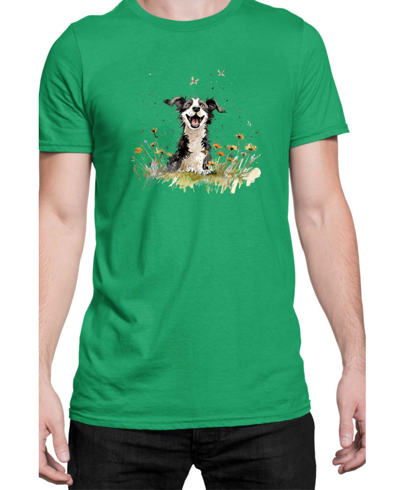 Мъжка Тениска Funny Dogs Breeds Border Collie 01