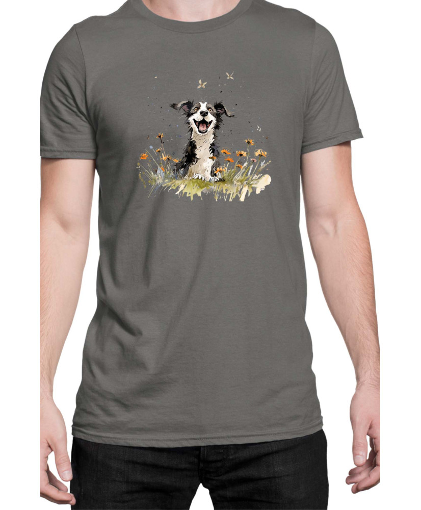 Мъжка Тениска Funny Dogs Breeds Border Collie 01