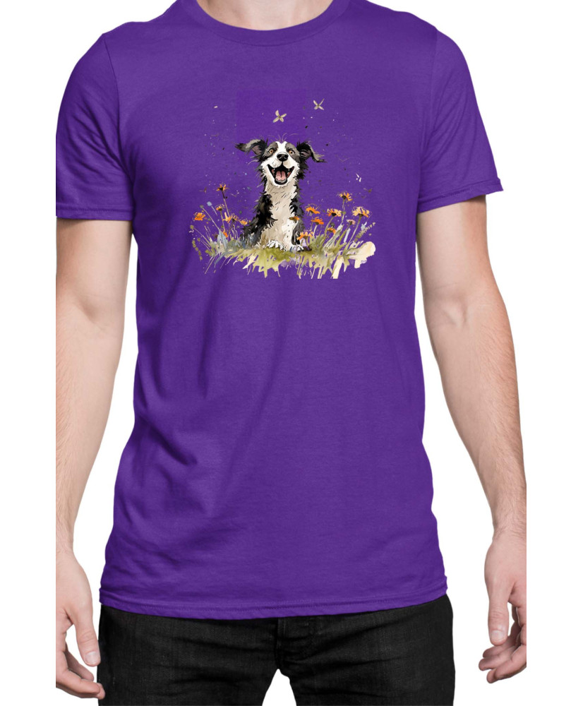 Мъжка Тениска Funny Dogs Breeds Border Collie 01