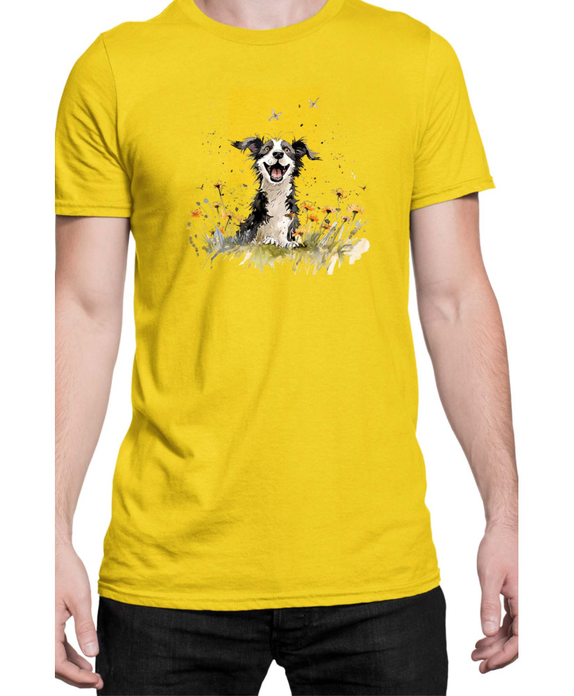 Мъжка Тениска Funny Dogs Breeds Border Collie 01