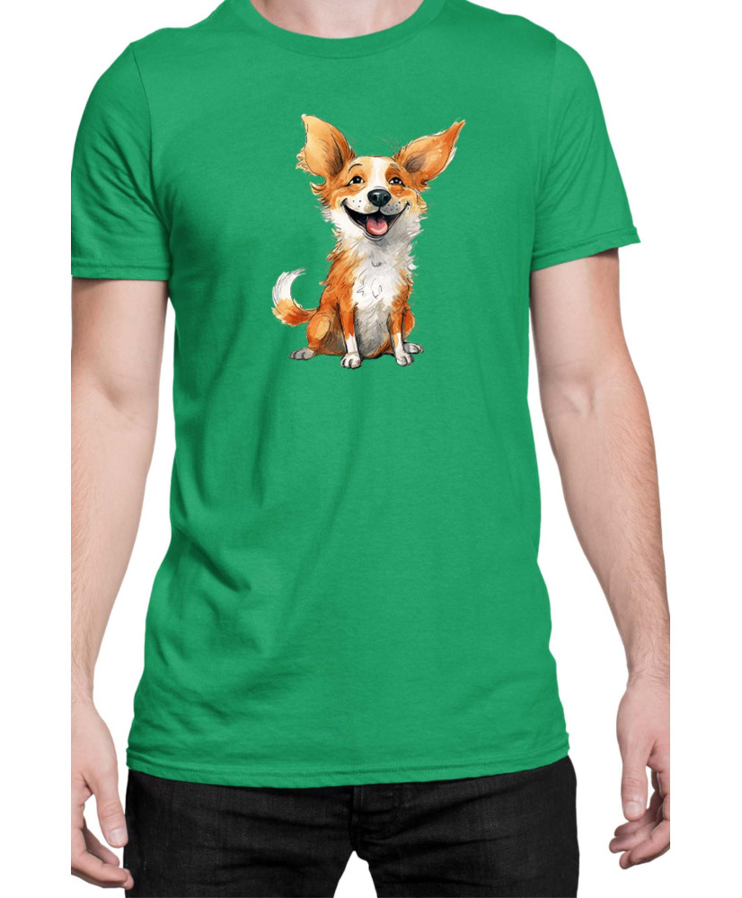 Мъжка Тениска Funny Dogs Breeds Corgi