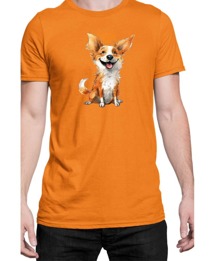 Мъжка Тениска Funny Dogs Breeds Corgi