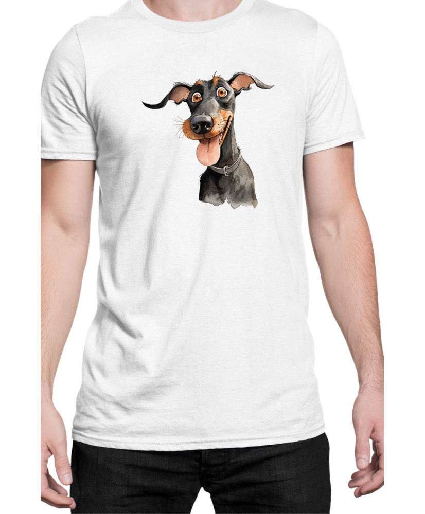 Мъжка Тениска Funny Dogs Breeds Doberman