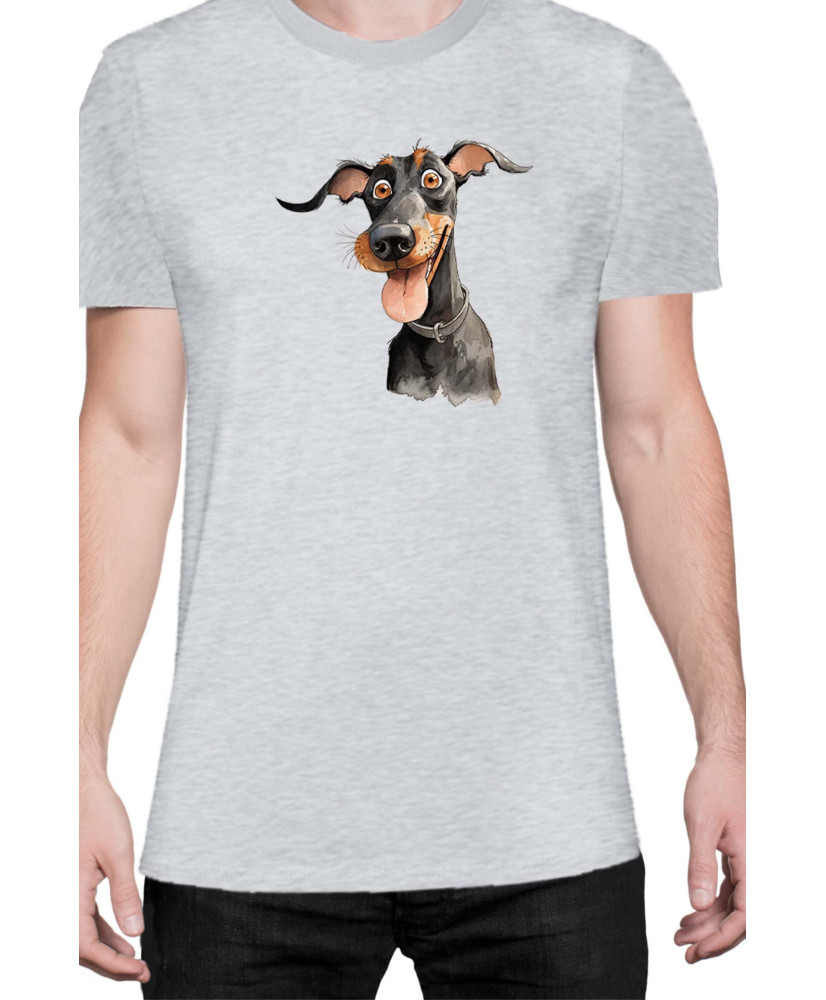 Мъжка Тениска Funny Dogs Breeds Doberman