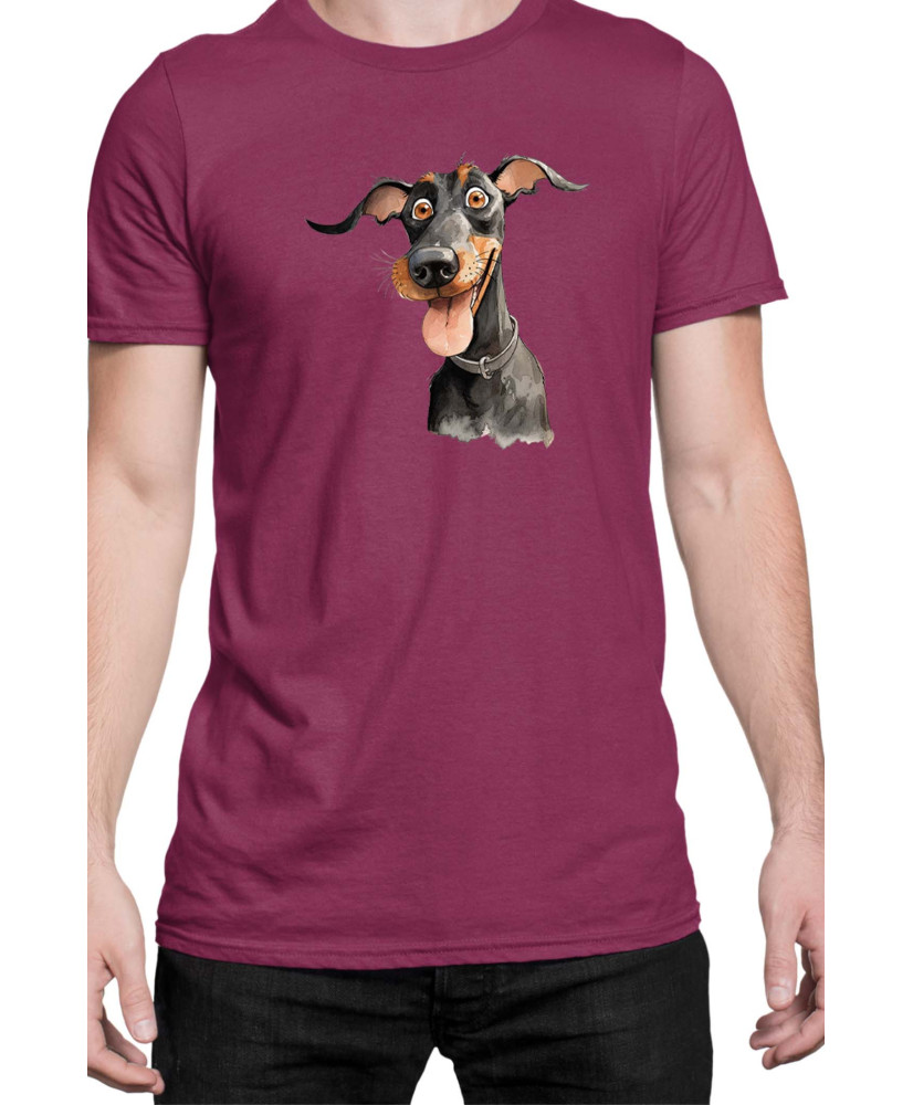 Мъжка Тениска Funny Dogs Breeds Doberman