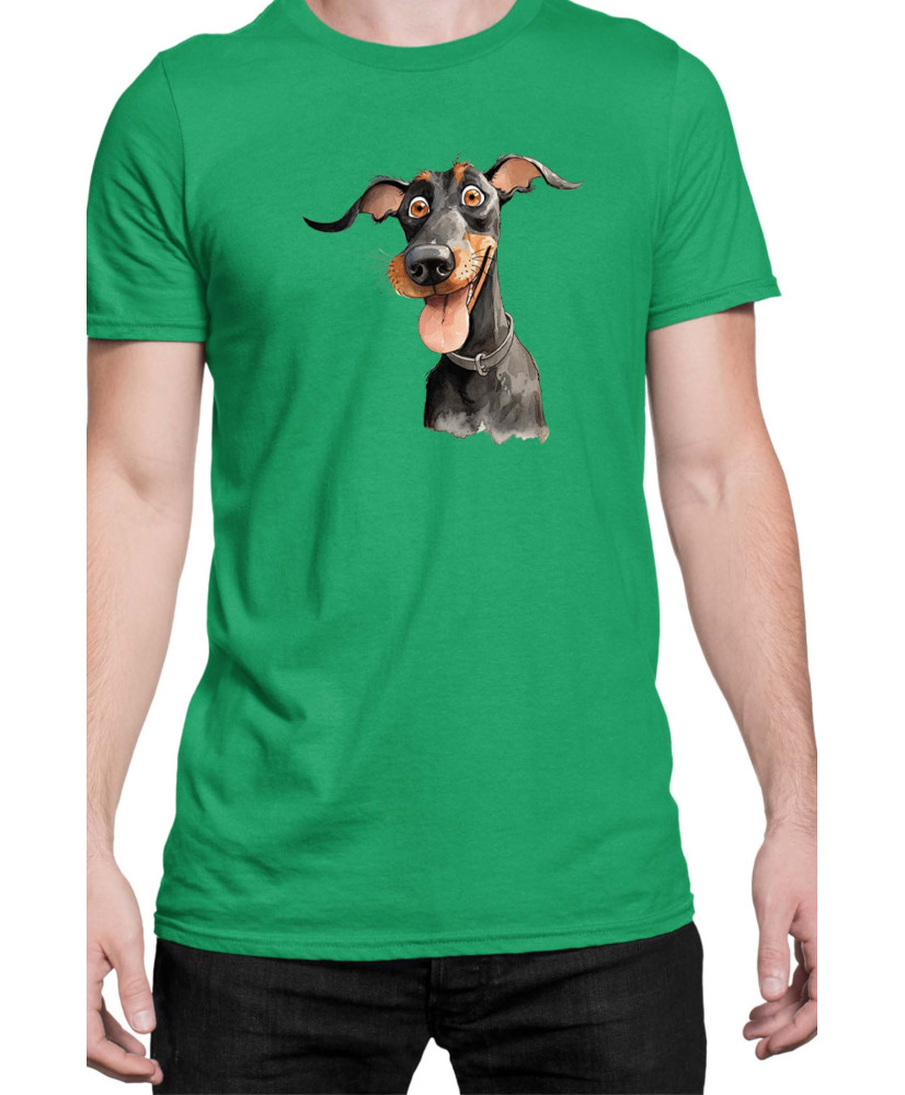 Мъжка Тениска Funny Dogs Breeds Doberman