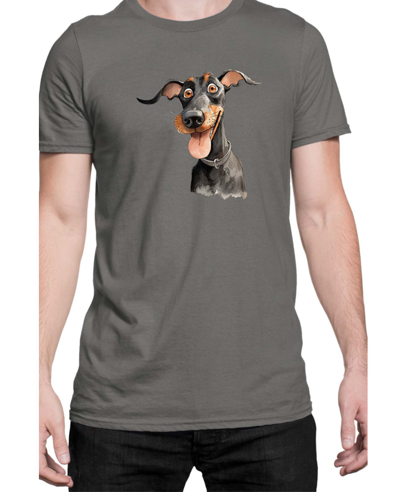 Мъжка Тениска Funny Dogs Breeds Doberman