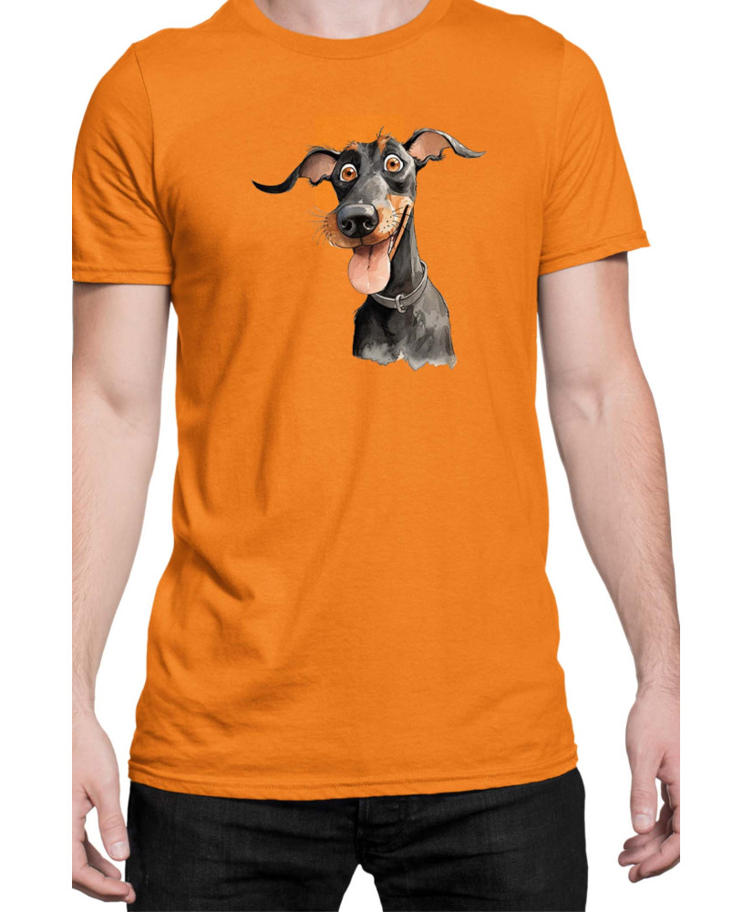 Мъжка Тениска Funny Dogs Breeds Doberman