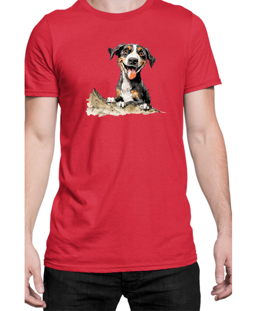 Мъжка Тениска Funny Dogs Breeds Entlebucher Mountain Dog