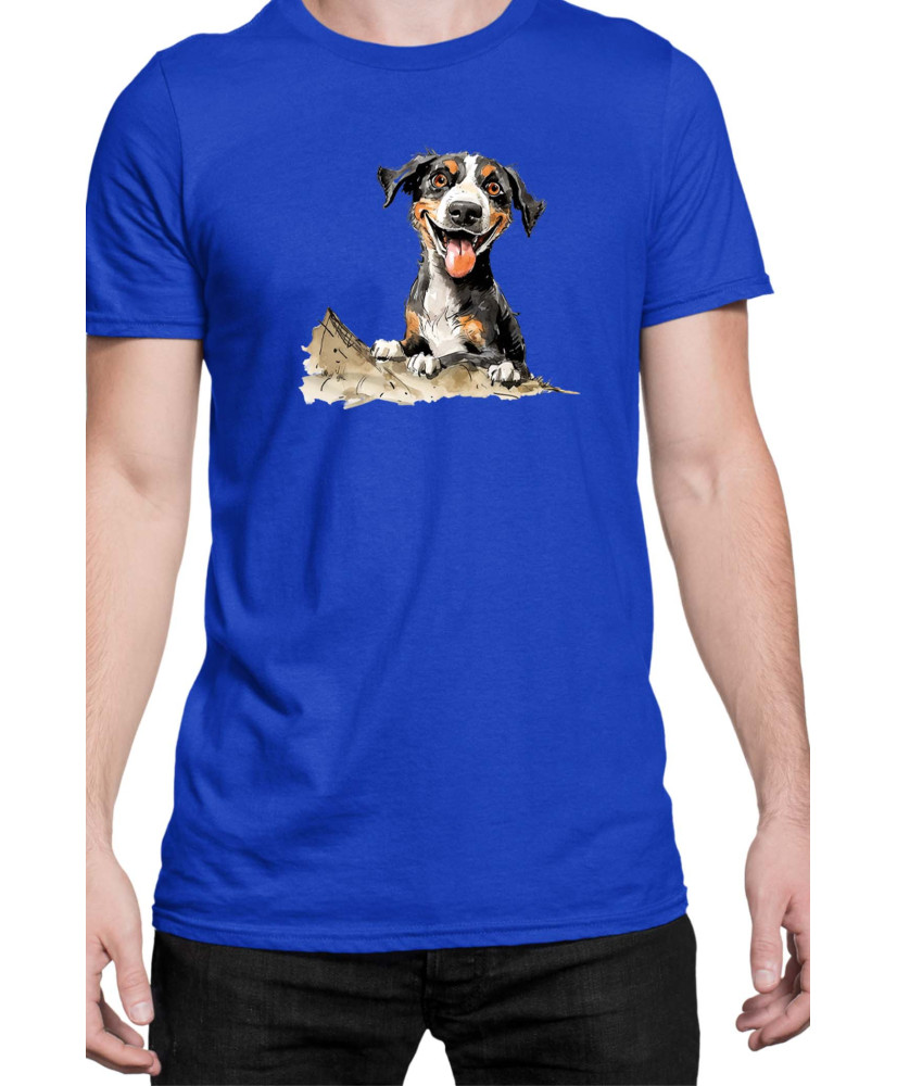 Мъжка Тениска Funny Dogs Breeds Entlebucher Mountain Dog