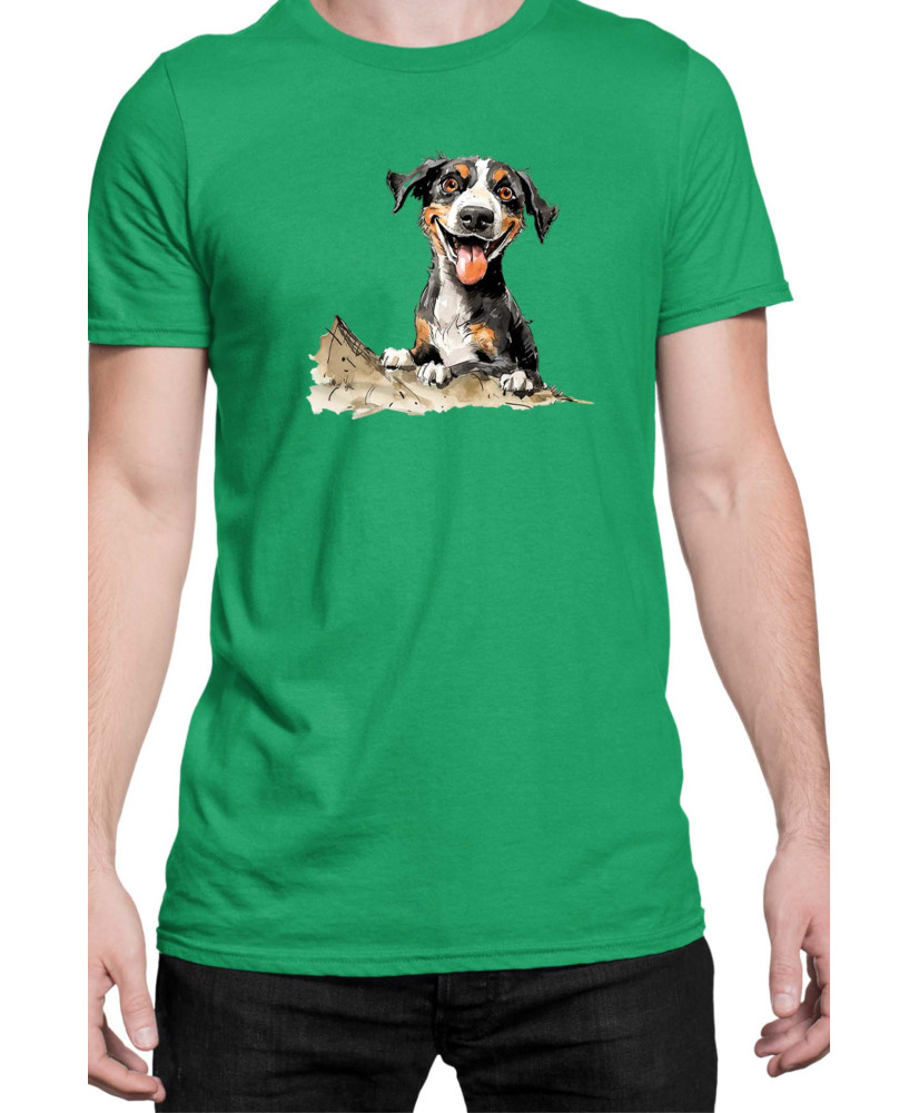 Мъжка Тениска Funny Dogs Breeds Entlebucher Mountain Dog