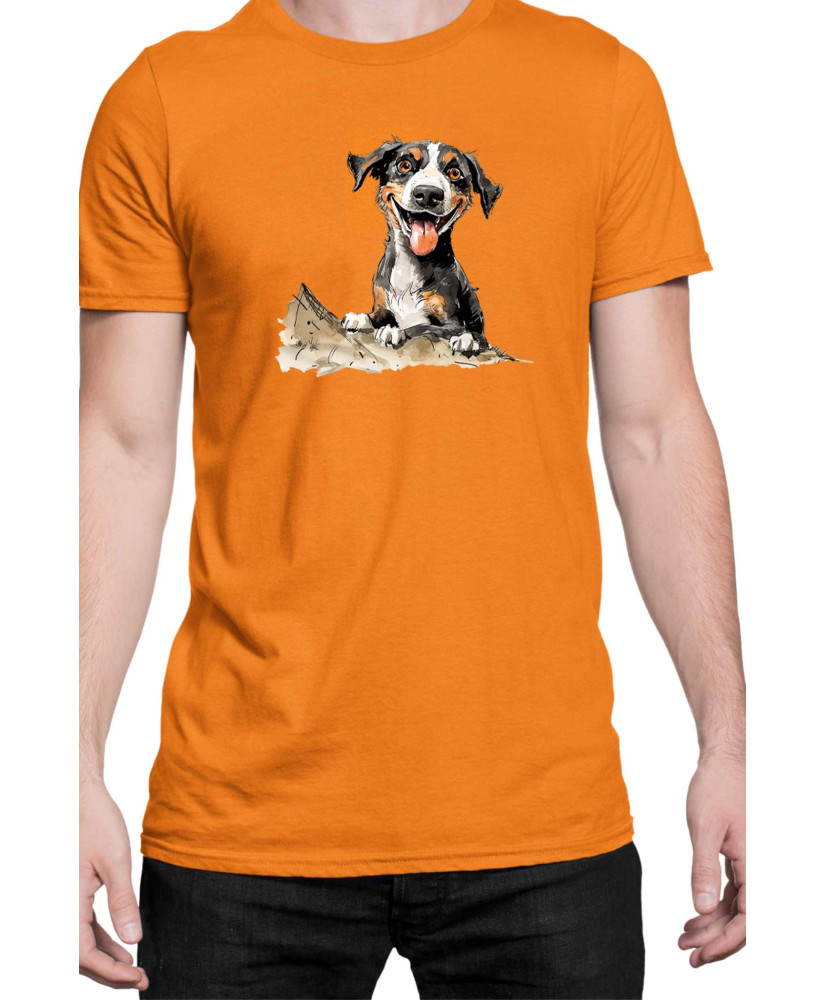 Мъжка Тениска Funny Dogs Breeds Entlebucher Mountain Dog