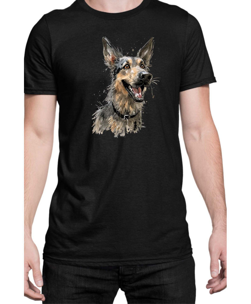 Мъжка Тениска Funny Dogs Breeds German Shepherd
