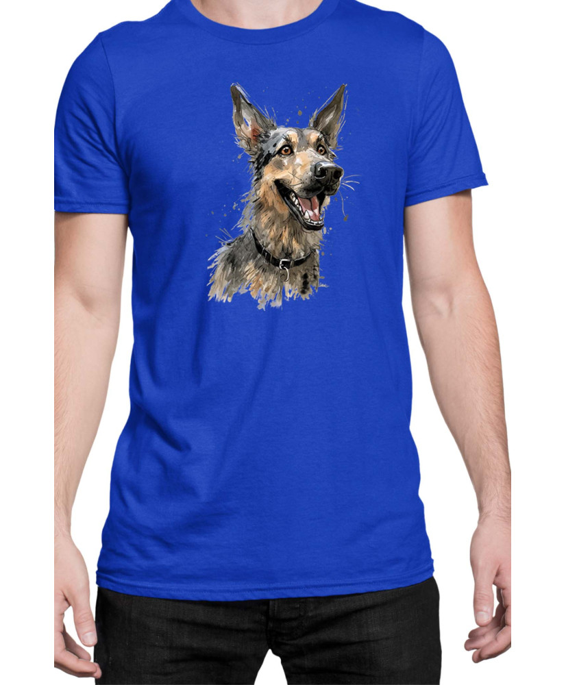 Мъжка Тениска Funny Dogs Breeds German Shepherd