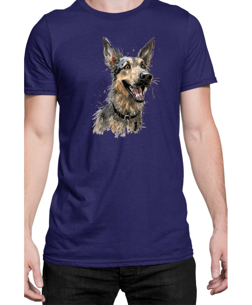 Мъжка Тениска Funny Dogs Breeds German Shepherd