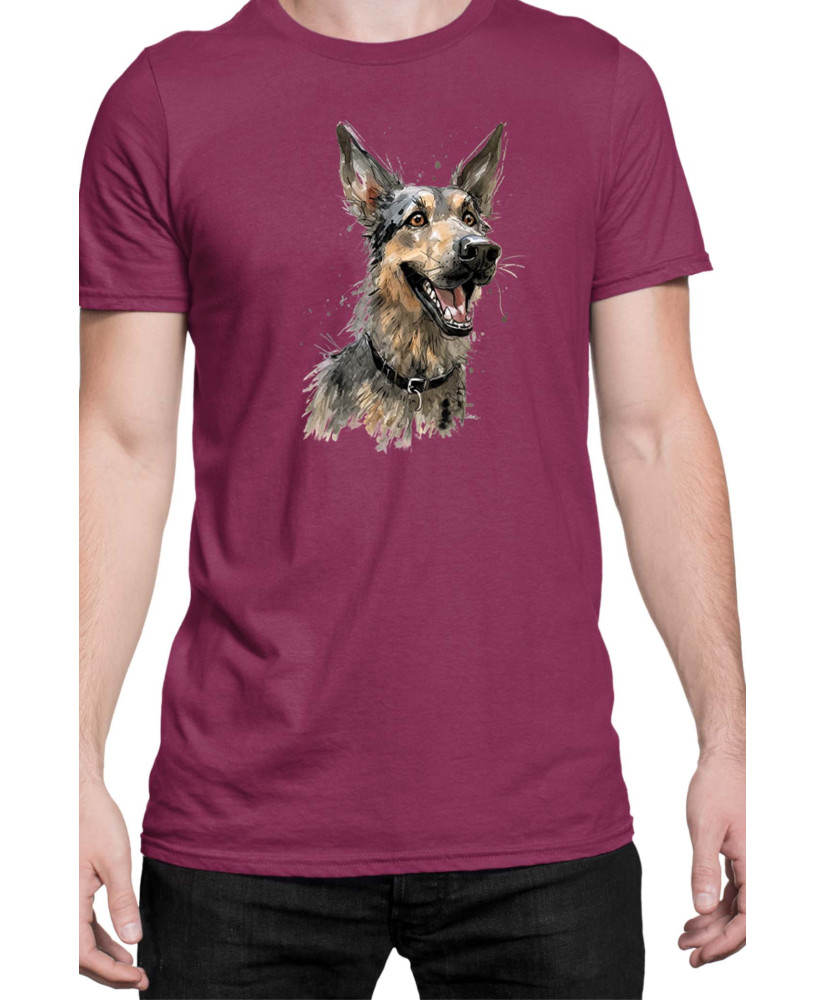 Мъжка Тениска Funny Dogs Breeds German Shepherd