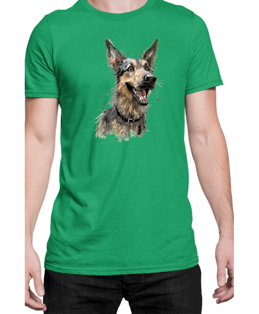 Мъжка Тениска Funny Dogs Breeds German Shepherd