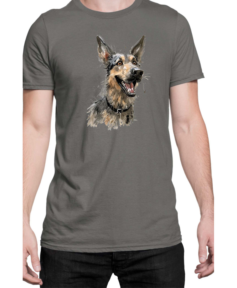 Мъжка Тениска Funny Dogs Breeds German Shepherd