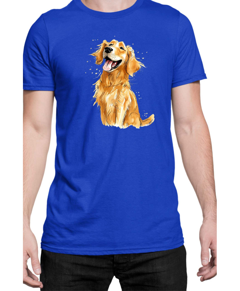 Мъжка Тениска Funny Dogs Breeds Golden Retriever 01