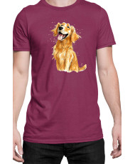 Мъжка Тениска Funny Dogs Breeds Golden Retriever 01