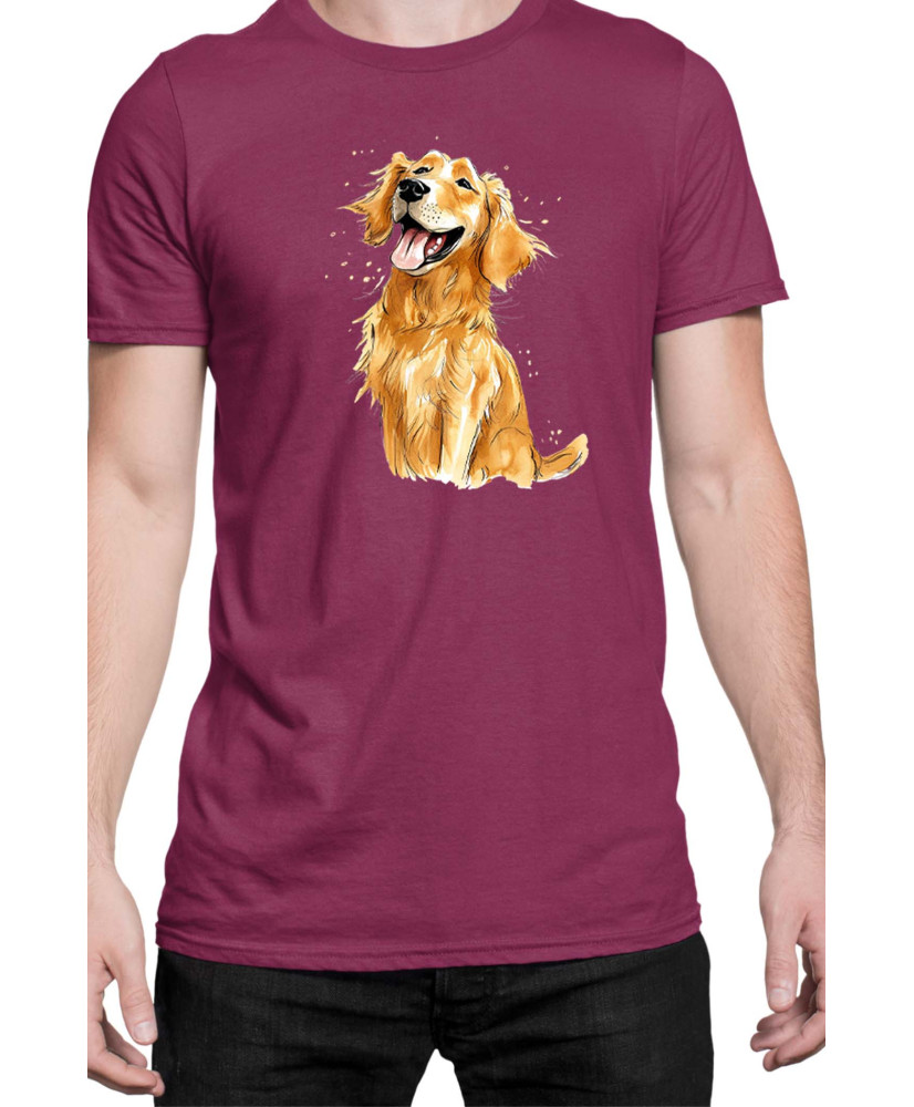 Мъжка Тениска Funny Dogs Breeds Golden Retriever 01
