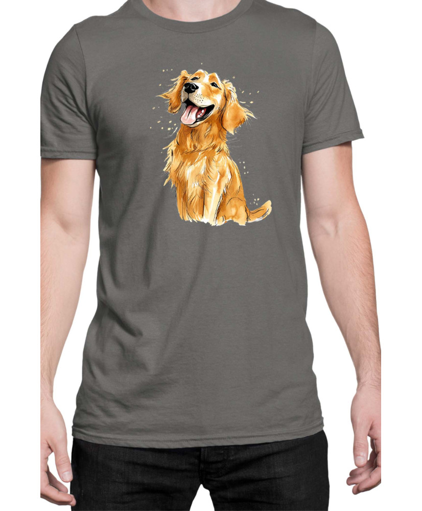 Мъжка Тениска Funny Dogs Breeds Golden Retriever 01