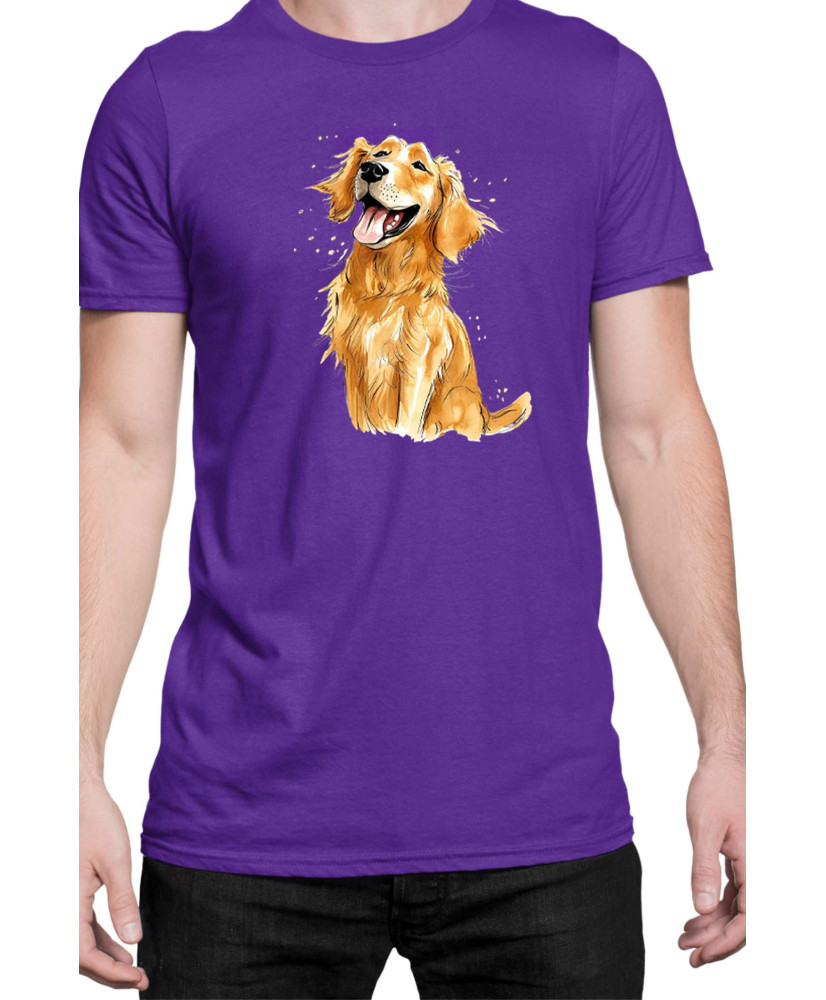 Мъжка Тениска Funny Dogs Breeds Golden Retriever 01