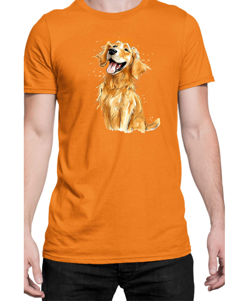 Мъжка Тениска Funny Dogs Breeds Golden Retriever 01