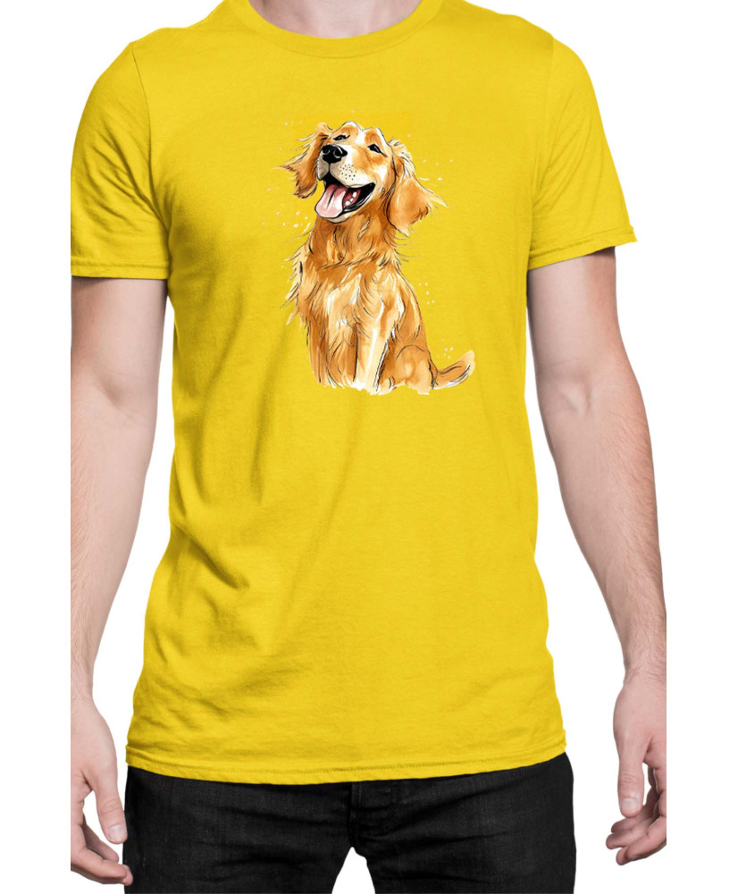 Мъжка Тениска Funny Dogs Breeds Golden Retriever 01
