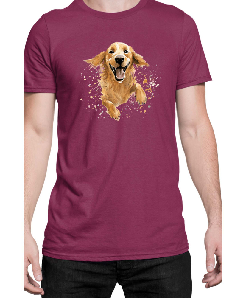 Мъжка Тениска Funny Dogs Breeds Golden Retriever 02