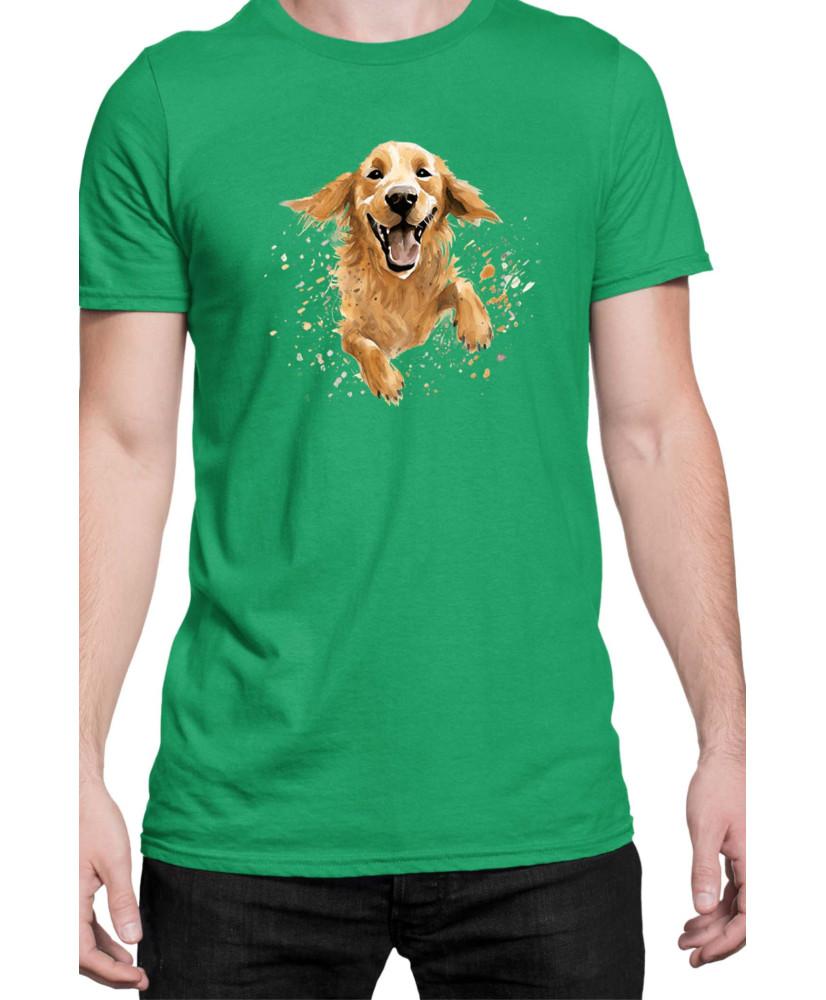 Мъжка Тениска Funny Dogs Breeds Golden Retriever 02