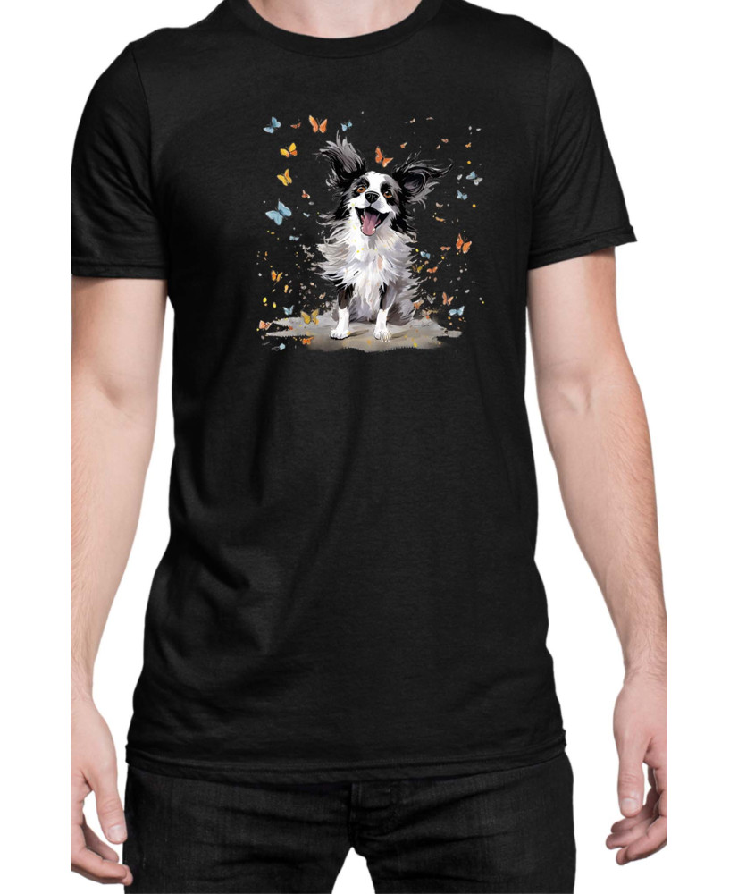 Мъжка Тениска Funny Dogs Breeds Papillon