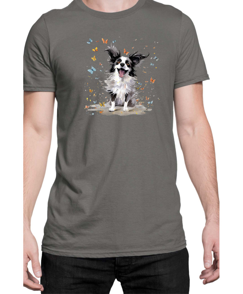 Мъжка Тениска Funny Dogs Breeds Papillon