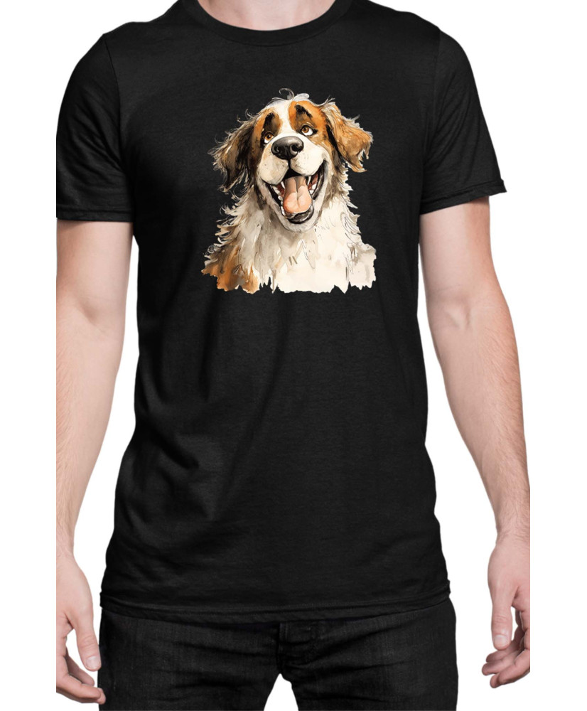 Мъжка Тениска Funny Dogs Breeds Saint Bernard