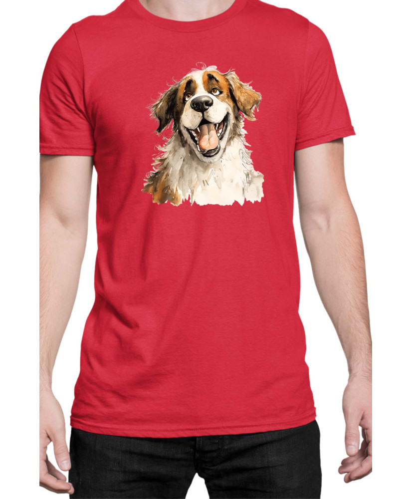Мъжка Тениска Funny Dogs Breeds Saint Bernard