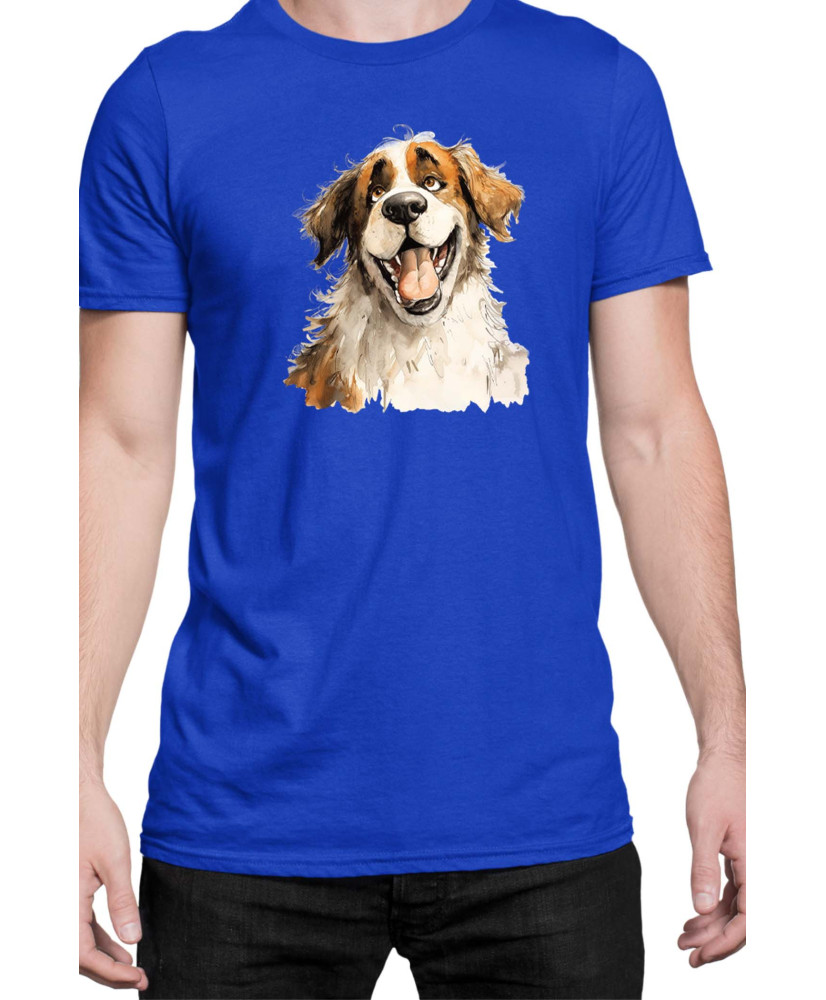 Мъжка Тениска Funny Dogs Breeds Saint Bernard