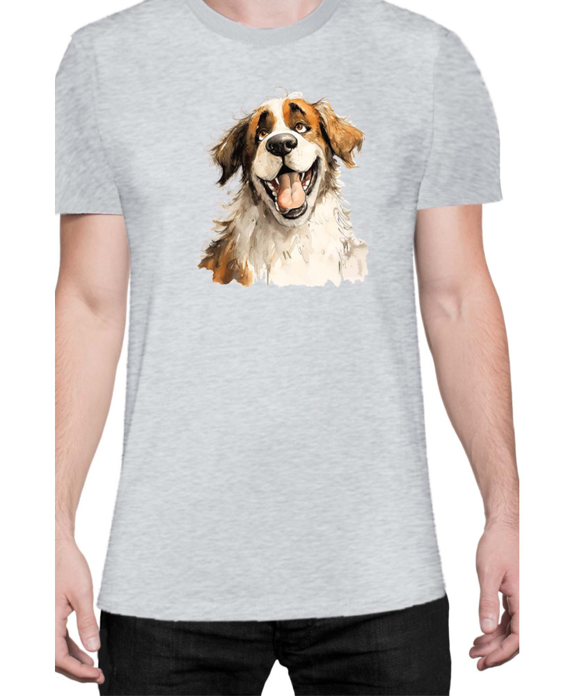 Мъжка Тениска Funny Dogs Breeds Saint Bernard