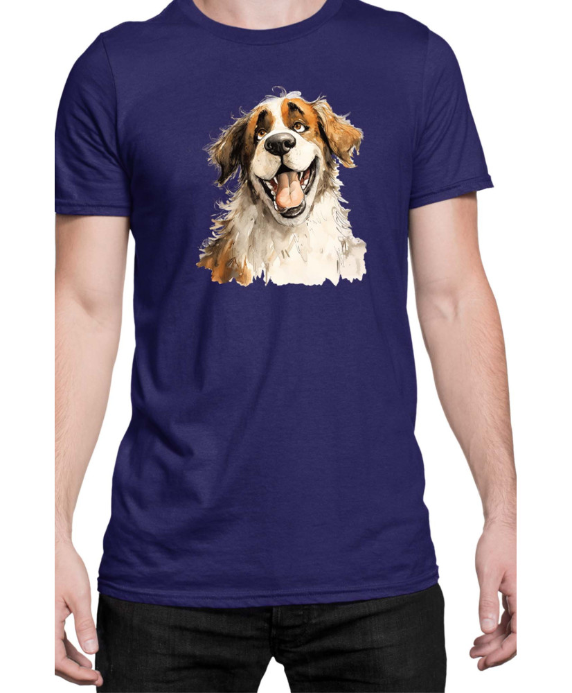 Мъжка Тениска Funny Dogs Breeds Saint Bernard