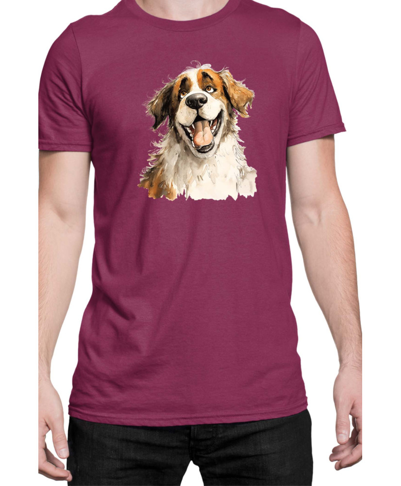 Мъжка Тениска Funny Dogs Breeds Saint Bernard